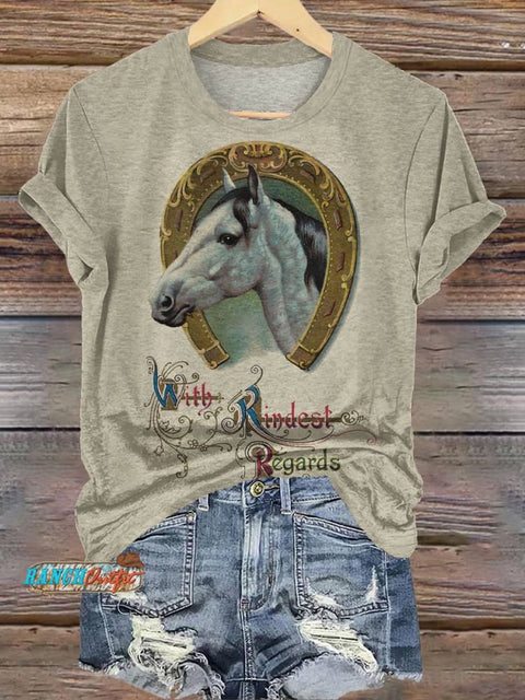 Horseshoes Horse Art Print T-shirt