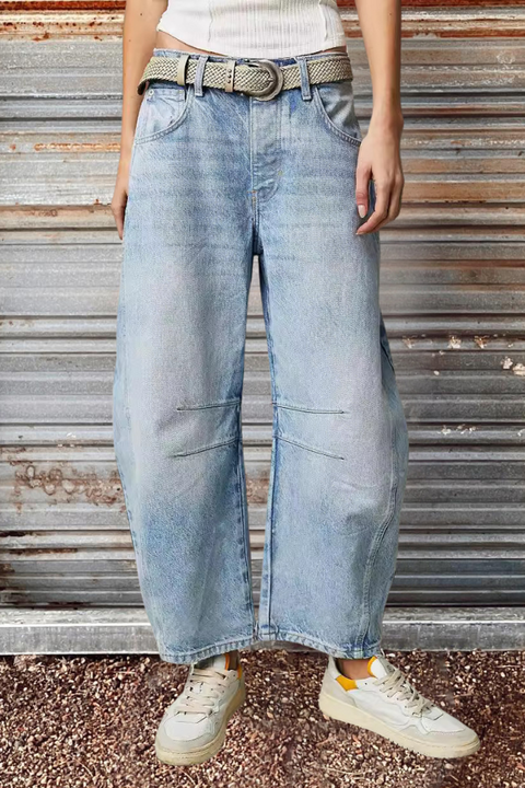 Distressed Barrel Jeans