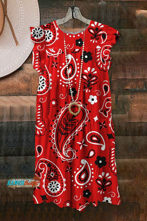 Vintage Western Perlis Print Dress