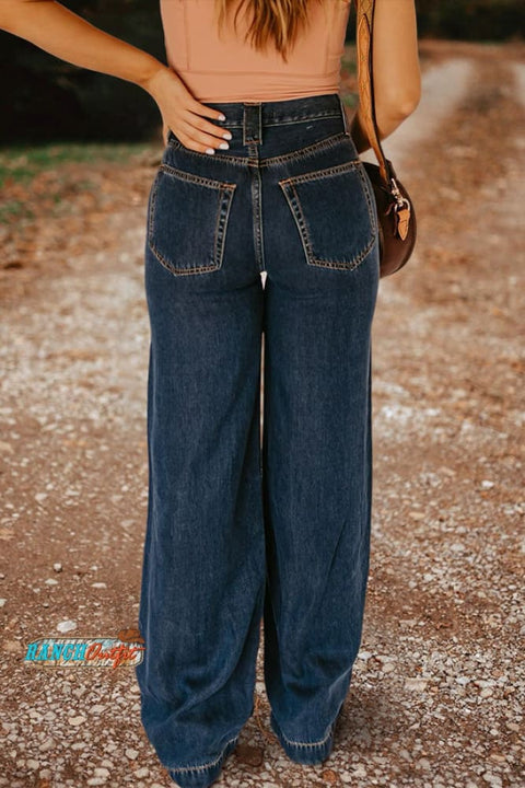 High Rise Pocket Wide Leg Jeans