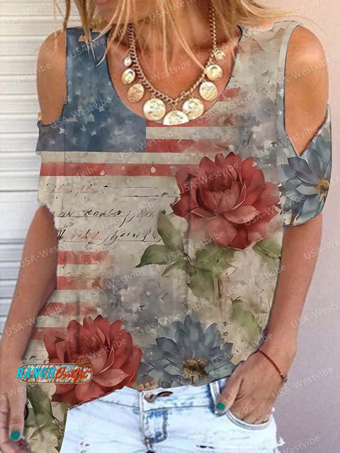 Women'S Independence Day Print T-Shirt