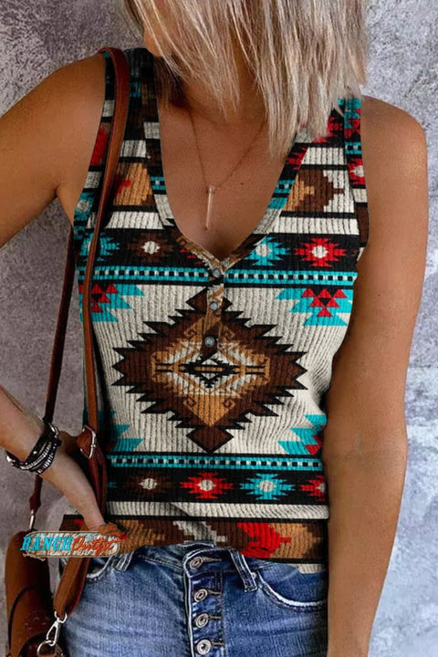 Bohemian Print Tank Top As Photo / S