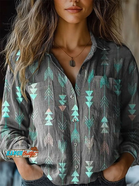 Retro Western Aztec Print Sweatshirt