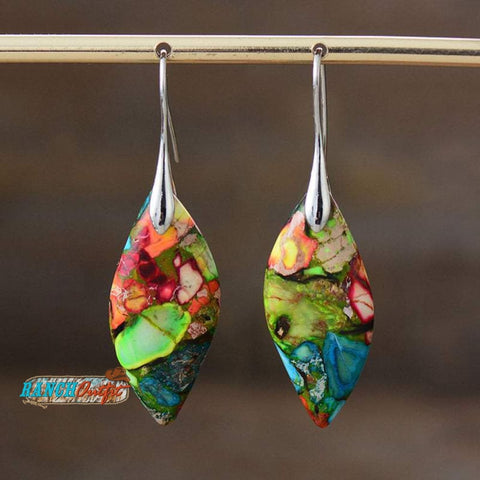 Free On Orders Over $69Sea Sediment Jasper Gemstone Drop Earrings