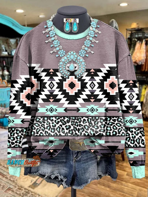 Aztac Print Casual Sweatshirt