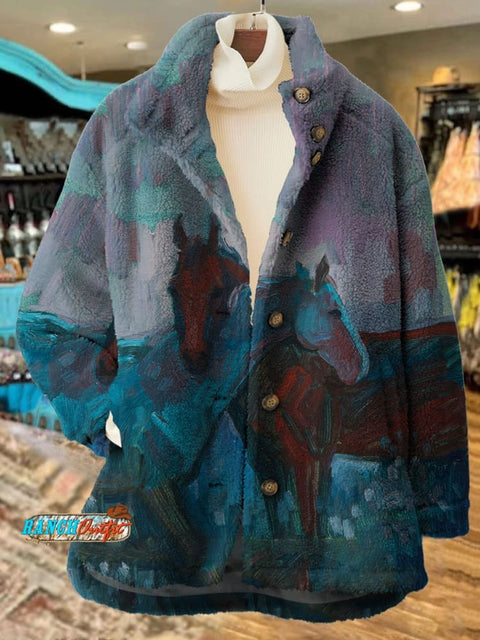 Women's Western Casual Sherpa Coat Cardigan