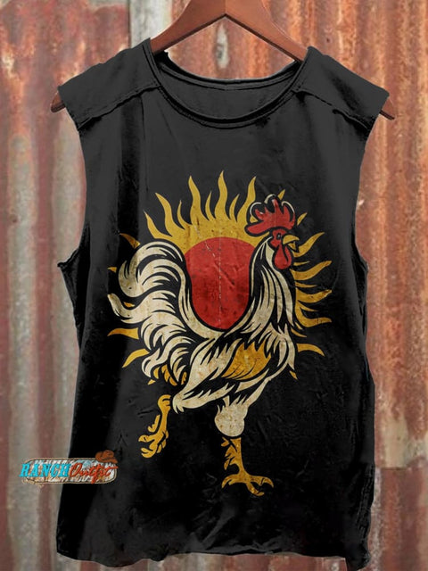 Sun Chicken Print T-Shirt Multicolor / S