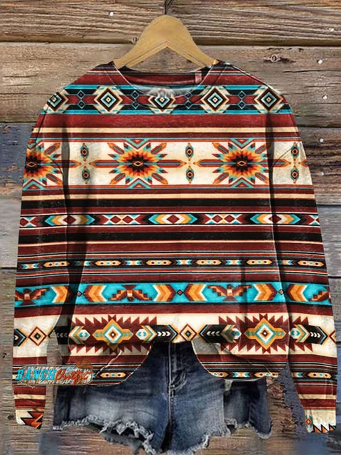 Aztec Printed Casual Sweatshirt