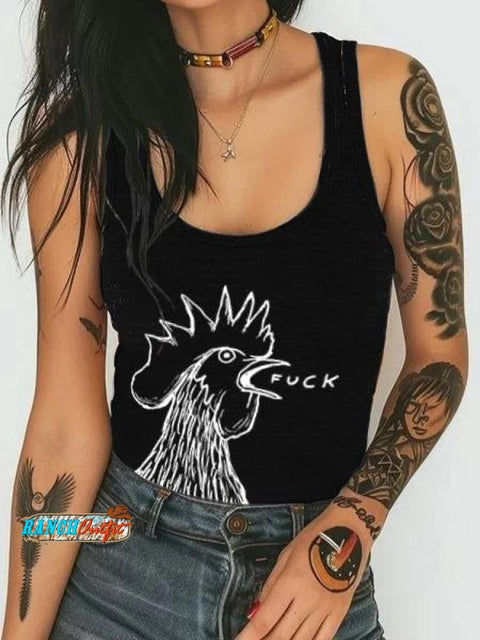 Unisex Bad Chicken Print T-shirt