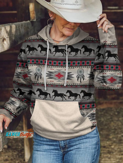 Aztac Native Print Casual Sweatshirt