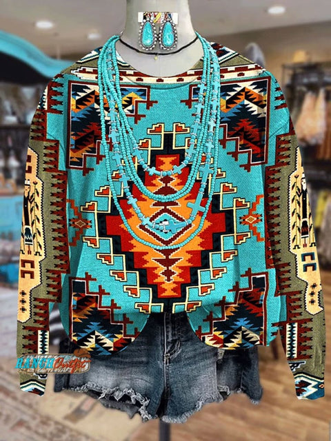 Aztec Print Casual Sweatshirt