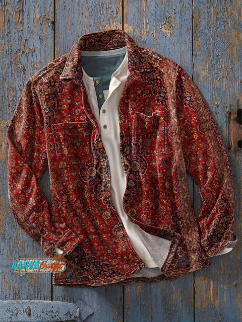 Men's Retro Art Print Casual Shirt