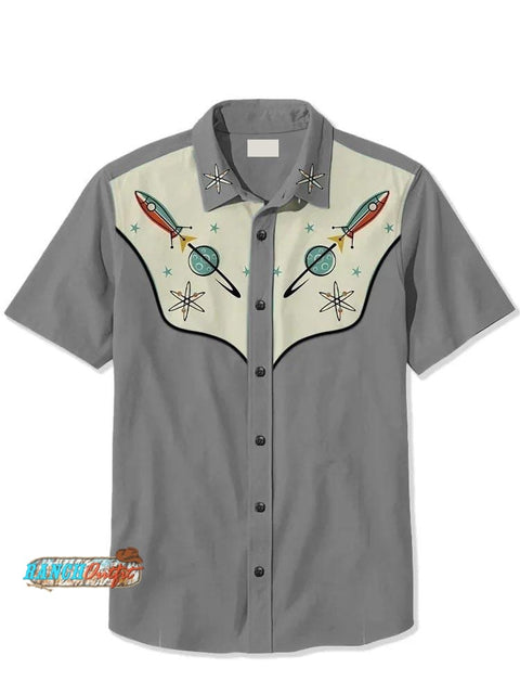 1950S Interstellar Atomic - 100% Cotton Shirt Grey / S