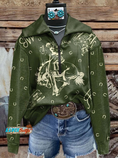 Vintage Western Rodeo Print Sweatshirt