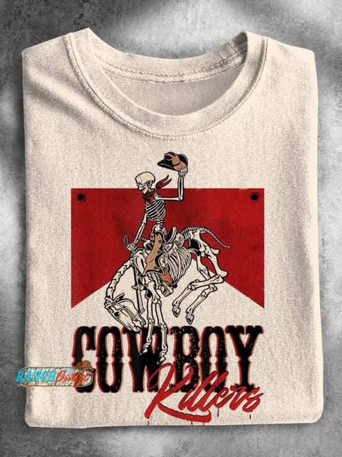 Cowboy Killers Print Casual T-Shirt