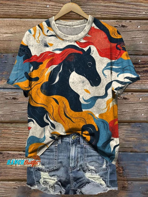 Red Rodeo Print T-shirt