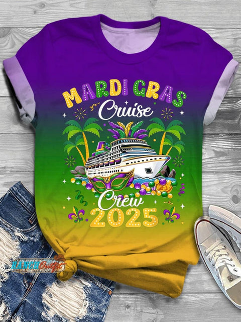 Cruise Ship Mardi Gras Crew Neck T-shirt